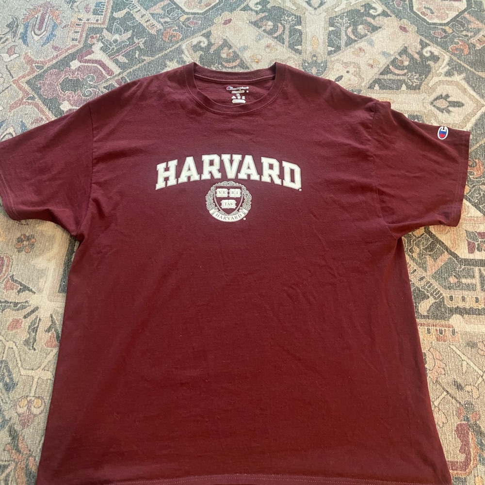 Champion Maroon Harvard Men's Short Sleeve Tee